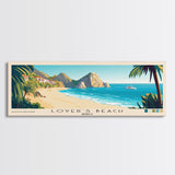 Lover’s Beach, Mexico Panoramic Beach Print, Vacation Gift, Mexico Wall Art, Framed Canvas Print, Framed Beach Painting