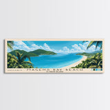 Magens Bay Beach, US Virgin islands Panoramic Beach Print, Vacation Gift, US Virgin islands Wall Art, Beach Painting, Beach Decor, Beach Painting