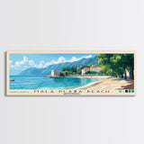 Mala Plaža Beach, Montenegro Panoramic Print, Vacation Gift, Montenegro Wall Art, Beach Painting, Beach Decor, Large Wall Art, Wood Frame Art