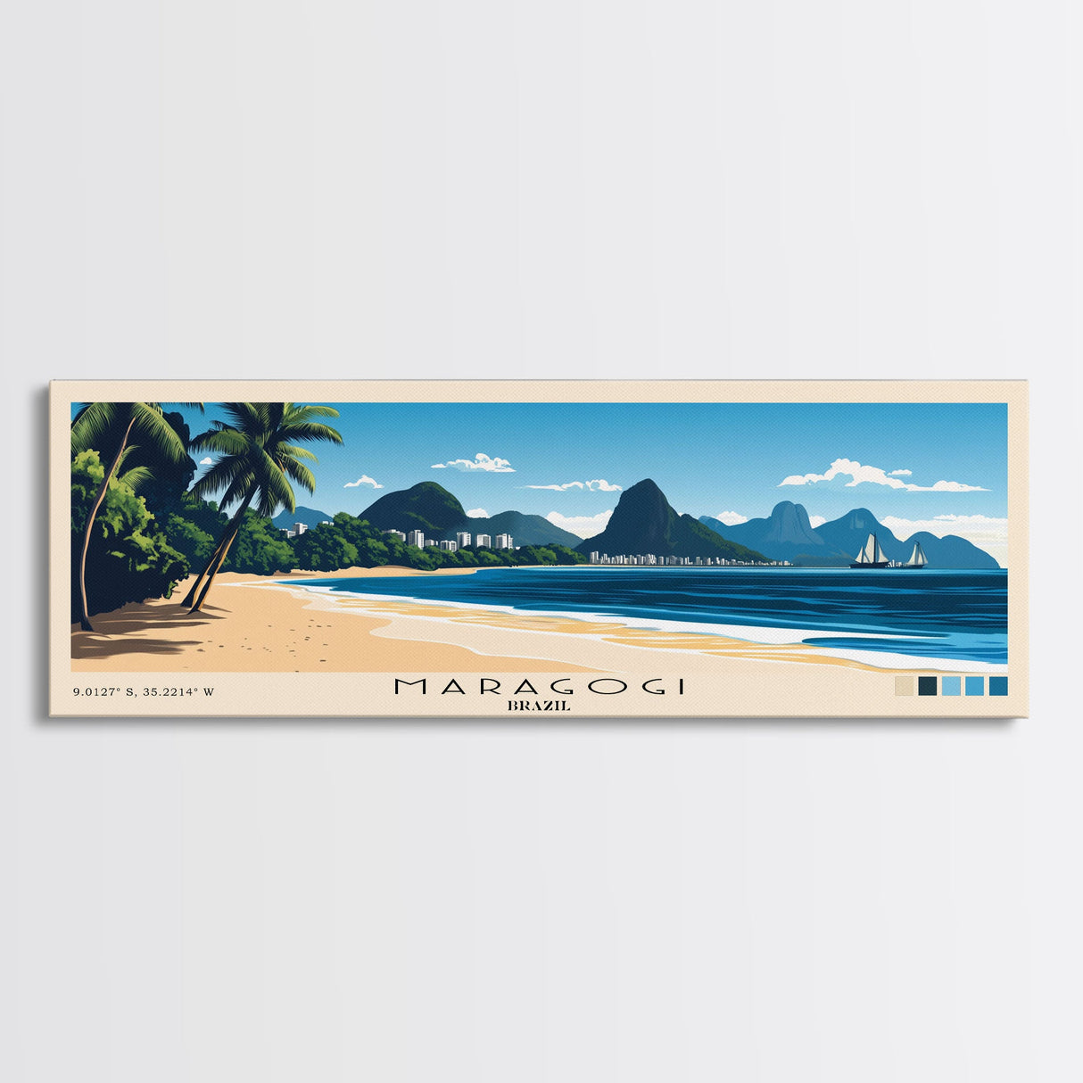 Maragogi, Brazil Panoramic Print, Vacation Gift, Brazil Wall Art, Vacation Wall Art, Vacatation Memories, Beach Decor, Beach Or Lakehouse Art