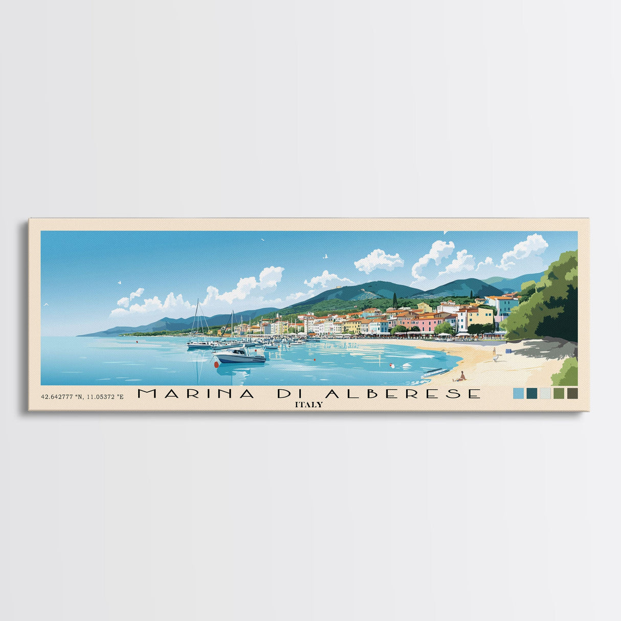 Marina di Alberese, Italy Panoramic Print, Vacation Gift, Italy Wall Art, Vacation Wall Art, Vacatation Memories, Beach Decor, Beach Or Lakehouse Art