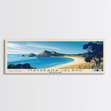 Matakana Island, New Zealand Panoramic Beach Print, Vacation Gift, New Zealand Wall Art, Framed Canvas Print, Framed Beach Painting