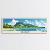 Maupiti, French Polynesia Panoramic Print, Vacation Gift, French Polynesia Wall Art, Beach Painting, Beach Decor, Large Wall Art, Wood Frame Art