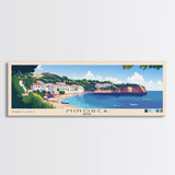 Minorca, Spain Panoramic Beach Print, Vacation Gift, Spain Wall Art, Framed Canvas Print, Framed Beach Painting