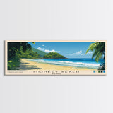 Monkey Beach, Malasyia Panoramic Print, Vacation Gift, Malasyia Wall Art, Beach Painting, Beach Decor, Large Wall Art, Wood Frame Art