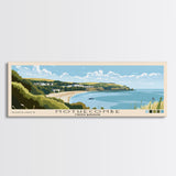 Mothecombe, United Kingdom Panoramic Print, Vacation Gift, United Kingdom Wall Art, Beach Painting, Beach Decor, Beach Or Lakehouse Art