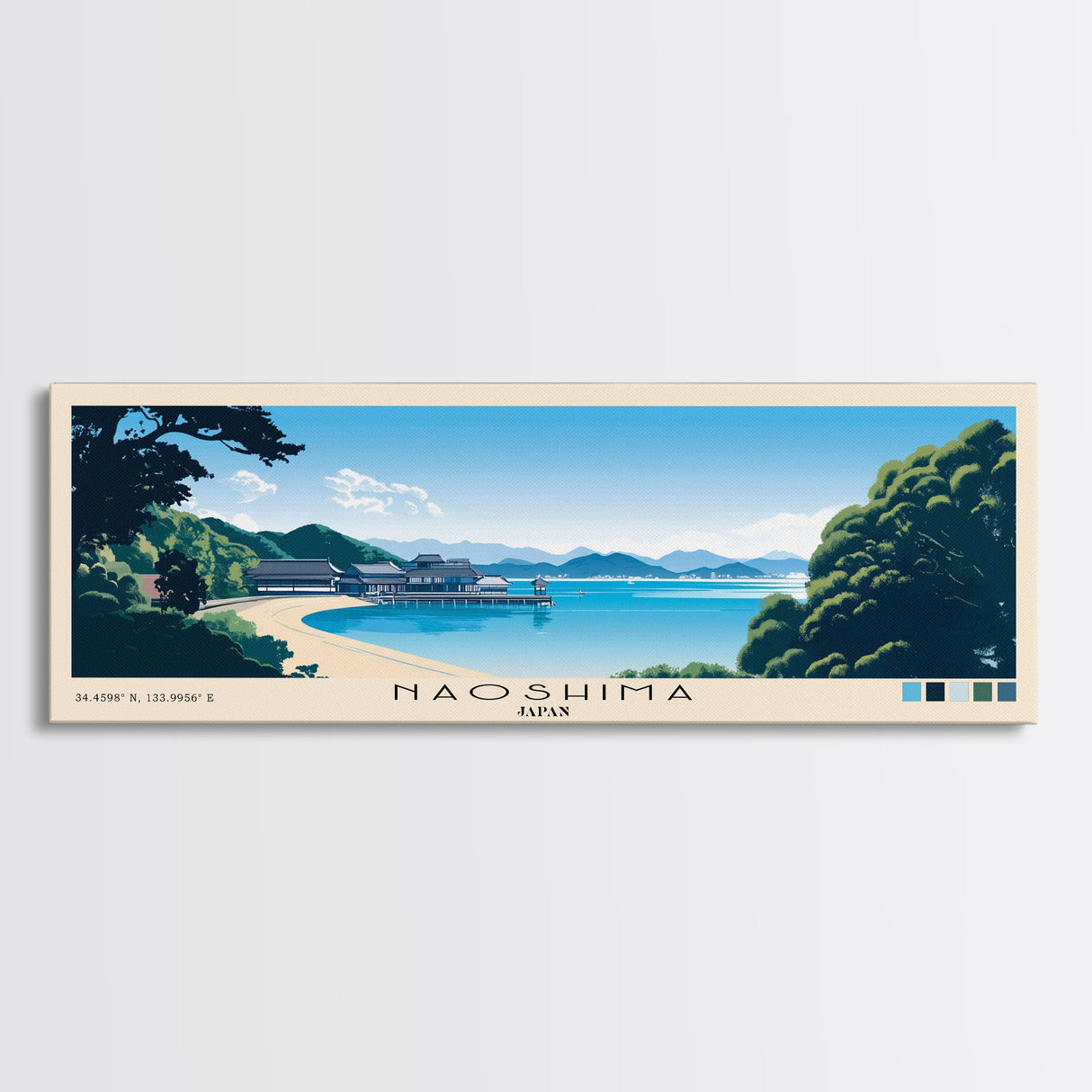 Naoshima, Japan Panoramic Print, Vacation Gift, Japan Wall Art, Vacation Wall Art, Vacatation Memories, Beach Decor, Beach Or Lakehouse Art