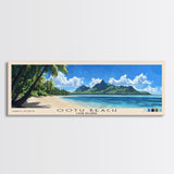 Ootu Beach, Cook Islands Panoramic Print, Vacation Gift, Cook Islands Wall Art, Beach Painting, Beach Decor, Large Wall Art, Wood Frame Art