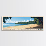 Pasir Tengkorak Beach, Malasyia Panoramic Print, Vacation Gift, Malasyia Wall Art, Beach Painting, Beach Decor, Large Wall Art, Wood Frame Art