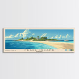 Pearl Island, Bahamas Panoramic Print, Vacation Gift, Bahamas Wall Art, Beach Painting, Beach Decor, Large Wall Art, Wood Frame Art