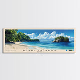 Pearl Islands, Panamá Panoramic Beach Print, Vacation Gift, Panamá Wall Art, Framed Canvas Print, Framed Beach Painting