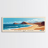 Playa La Mina, Peru Panoramic Beach Print, Vacation Gift, Peru Wall Art, Framed Canvas Print, Framed Beach Painting