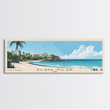 Playa Pilar, Cuba Panoramic Beach Print, Vacation Gift, Cuba Wall Art, Beach Painting, Beach Decor, Beach Painting