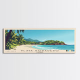 Playa Rodadero, Colombia Panoramic Beach Print, Vacation Gift, Colombia Wall Art, Framed Canvas Print, Framed Beach Painting