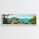 Porquerolles Island, France Panoramic Print, Vacation Gift, France Wall Art, Beach Painting, Beach Decor, Large Wall Art, Wood Frame Art