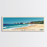 Praia da Baleeira, Portugal Panoramic Beach Print, Vacation Gift, Portugal Wall Art, Framed Canvas Print, Framed Beach Painting