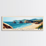 Praia de Lumebó, Spain Panoramic Beach Print, Vacation Gift, Spain Wall Art, Framed Canvas Print, Framed Beach Painting