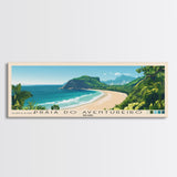 Praia do Aventureiro, Brazil Panoramic Beach Print, Vacation Gift, Brazil Wall Art, Framed Canvas Print, Framed Beach Painting