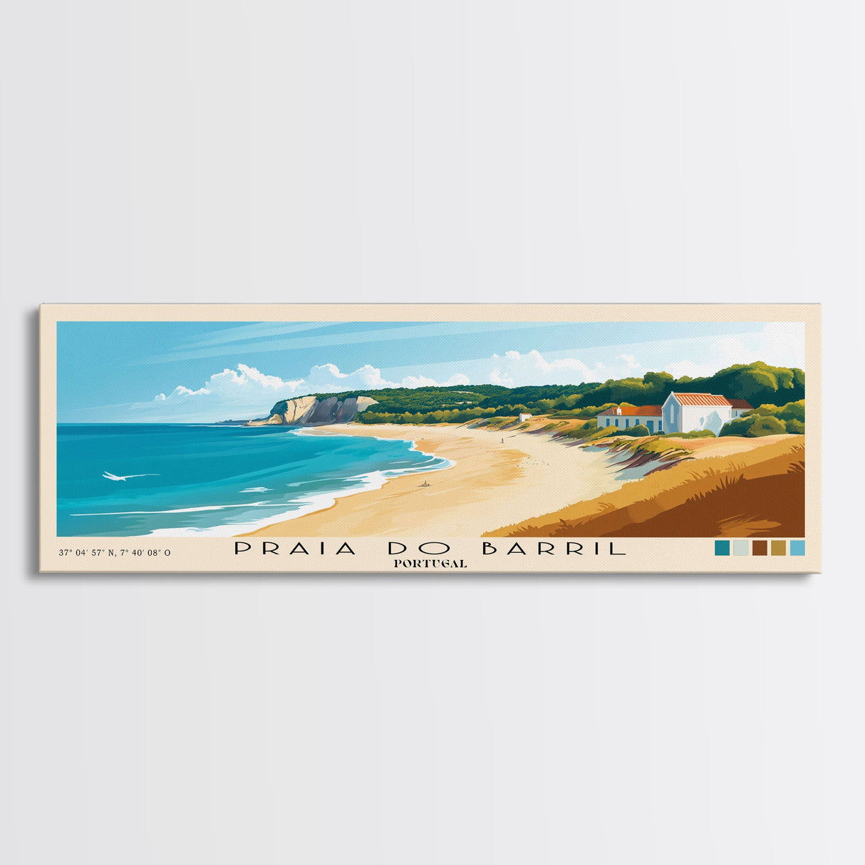 Praia do Barril, Portugal Panoramic Print, Vacation Gift, Portugal Wall Art, Vacation Wall Art, Vacatation Memories, Beach Decor, Beach Or Lakehouse Art