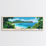 Praslin Island, Anse Lazio Panoramic Beach Print, Vacation Gift, Anse Lazio Wall Art, Framed Canvas Print, Framed Beach Painting