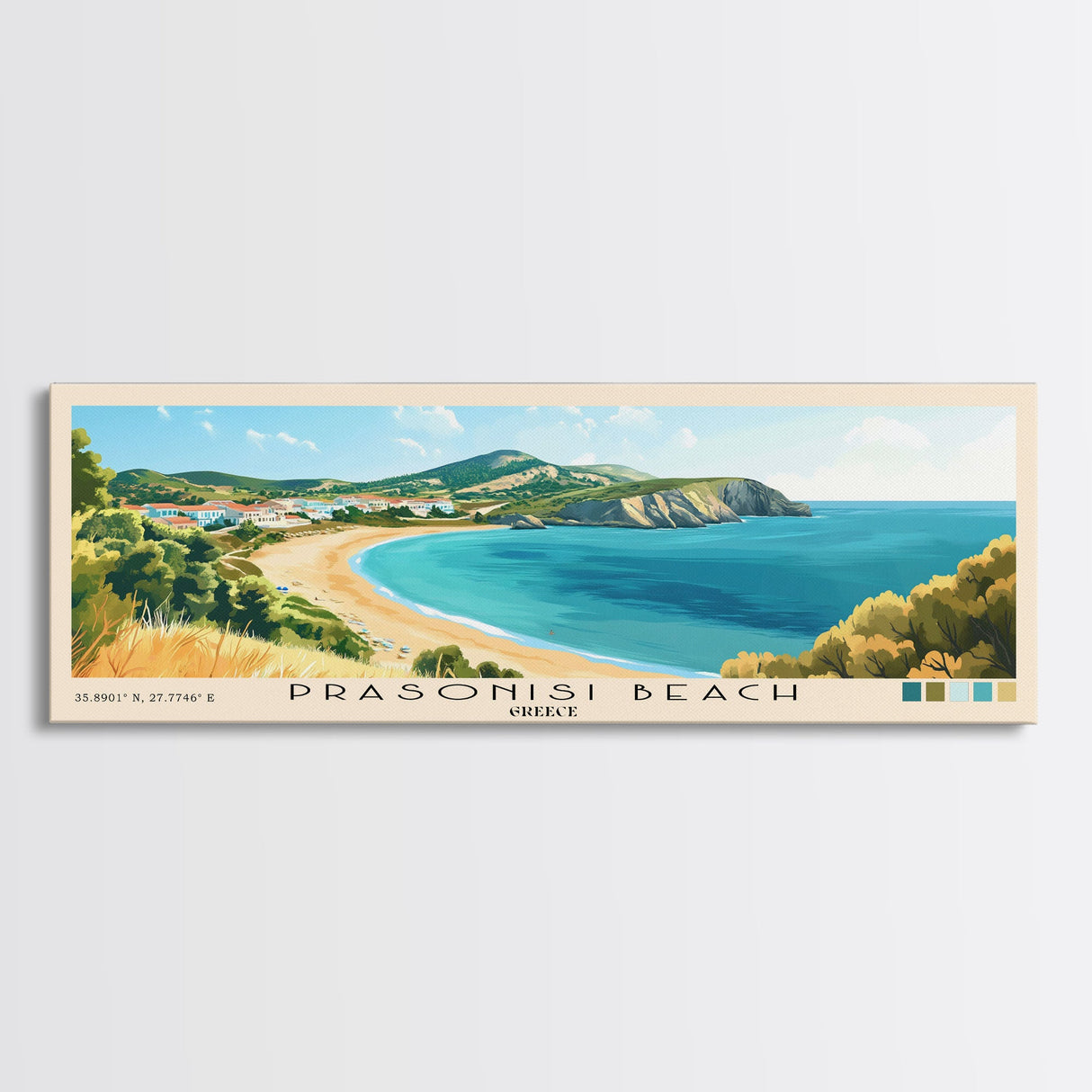 Prasonisi Beach, Greece Panoramic Print, Vacation Gift, Greece Wall Art, Vacation Wall Art, Vacatation Memories, Beach Decor, Beach Or Lakehouse Art