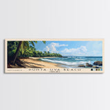 Punta Uva Beach, Costa Rica Panoramic Print, Vacation Gift, Costa Rica Wall Art, Beach Painting, Beach Decor, Beach Or Lakehouse Art