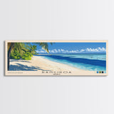 Rangiroa, France Panoramic Print, Vacation Gift, France Wall Art, Beach Painting, Beach Decor, Large Wall Art, Wood Frame Art