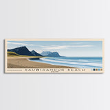 Rauðisandur Beach, Iceland Panoramic Beach Print, Vacation Gift, Iceland Wall Art, Framed Canvas Print, Framed Beach Painting