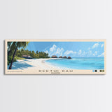 Reethi Rah, Maldives Panoramic Beach Print, Vacation Gift, Maldives Wall Art, Beach Painting, Beach Decor, Beach Painting