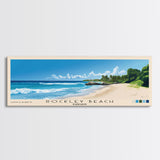 Rockley Beach, Barbados Panoramic Beach Print, Vacation Gift, Barbados Wall Art, Framed Canvas Print, Framed Beach Painting