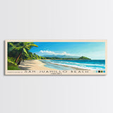 San Juanillo Beach, Costa Rica Panoramic Beach Print, Vacation Gift, Costa Rica Wall Art, Framed Canvas Print, Framed Beach Painting