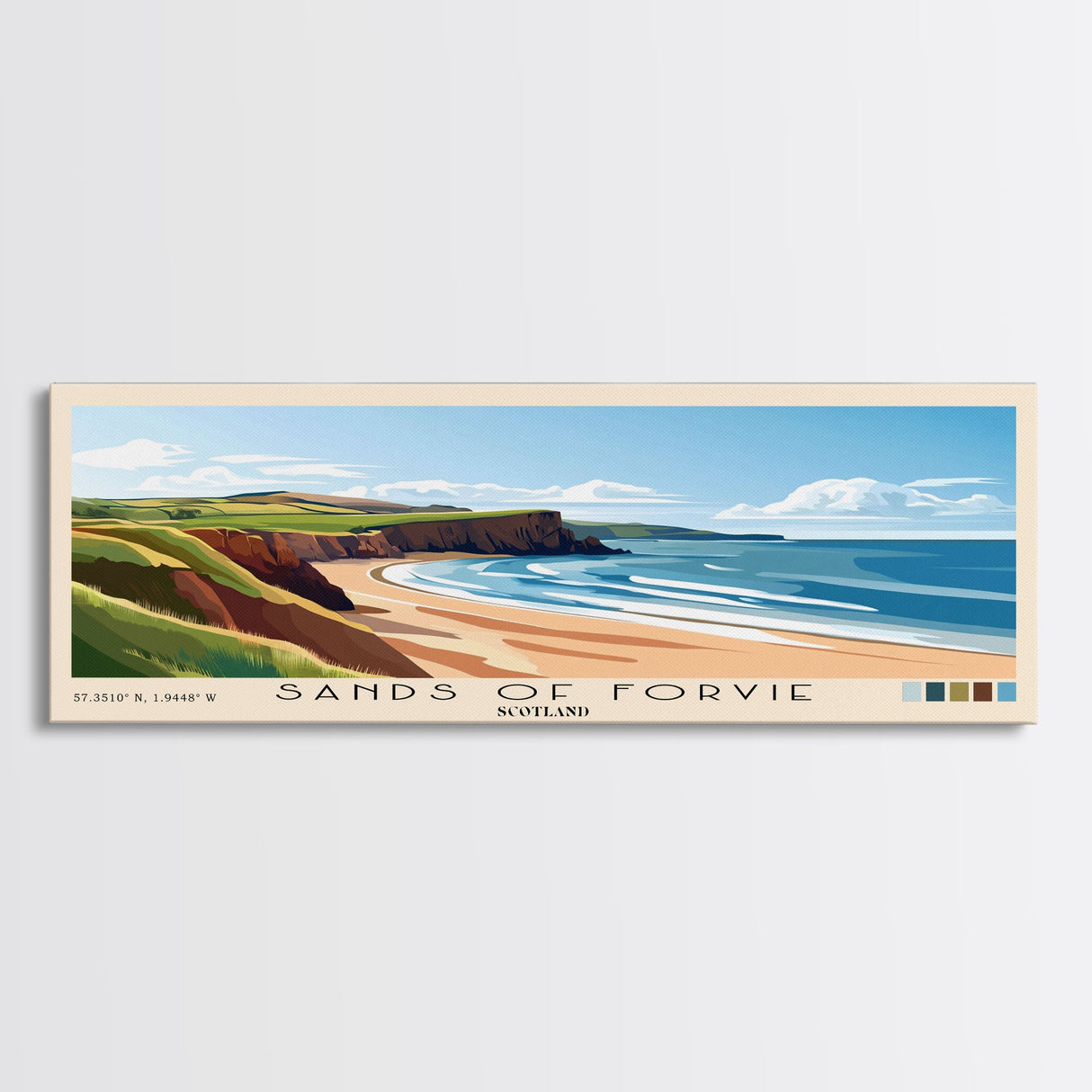 Sands of Forvie, Scotland Panoramic Beach Print, Vacation Gift, Scotland Wall Art, Framed Canvas Print, Framed Beach Painting