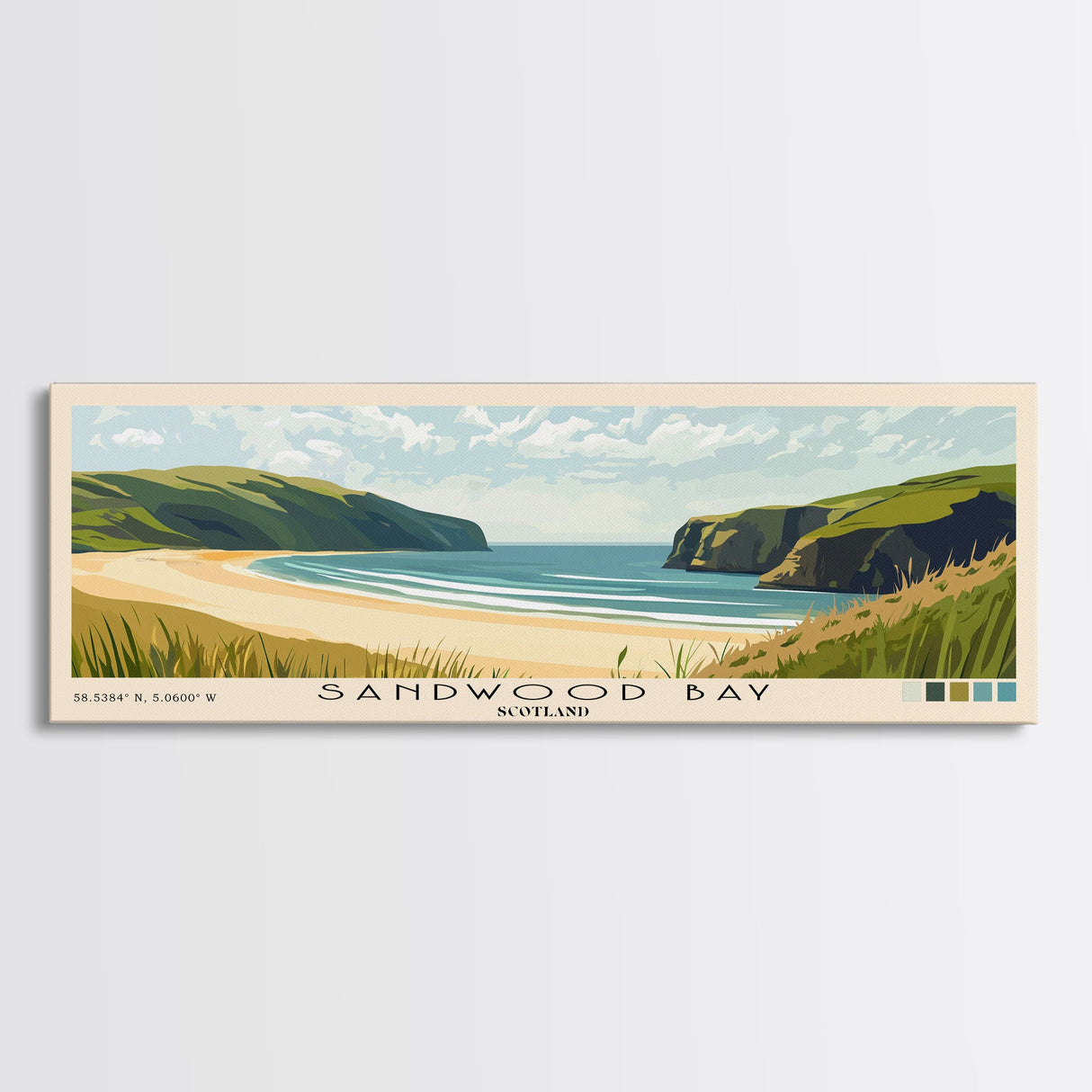 Sandwood Bay, Scotland Panoramic Print, Vacation Gift, Scotland Wall Art, Beach Painting, Beach Decor, Beach Or Lakehouse Art