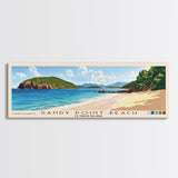 Sandy Point Beach, US Virgin islands Panoramic Beach Print, Vacation Gift, US Virgin islands Wall Art, Framed Canvas Print, Framed Beach Painting