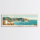 Santa Catalina Island, California Panoramic Beach Print, Vacation Gift, California Wall Art, Beach Painting, Beach Decor, Beach Painting