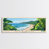 Santa Teresa, Costa Rica Panoramic Print, Vacation Gift, Costa Rica Wall Art, Beach Painting, Beach Decor, Large Wall Art, Wood Frame Art