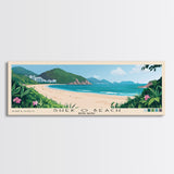 Shek O Beach, Hong Kong Panoramic Print, Vacation Gift, Hong Kong Wall Art, Beach Painting, Beach Decor, Beach Or Lakehouse Art