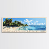 South Water Caye, Belize Panoramic Beach Print, Vacation Gift, Belize Wall Art, Framed Canvas Print, Framed Beach Painting