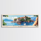 Sveti Stefan, Montenegro Panoramic Print, Vacation Gift, Montenegro Wall Art, Vacation Wall Art, Vacatation Memories, Beach Decor, Beach Or Lakehouse Art