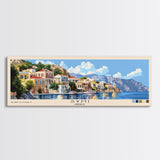 Symi, Greece Panoramic Beach Print, Vacation Gift, Greece Wall Art, Beach Painting, Beach Decor, Beach Painting