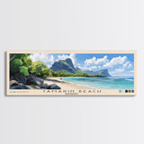 Tamarin Beach, Mauritius Panoramic Beach Print, Vacation Gift, Mauritius Wall Art, Framed Canvas Print, Framed Beach Painting