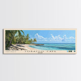 Tobacco Caye, Belize Panoramic Print, Vacation Gift, Belize Wall Art, Beach Painting, Beach Decor, Large Wall Art, Wood Frame Art