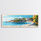 Tromelin Island, France Panoramic Beach Print, Vacation Gift, France Wall Art, Framed Canvas Print, Framed Beach Painting