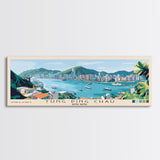 Tung Ping Chau, Hong Kong Panoramic Beach Print, Vacation Gift, Hong Kong Wall Art, Framed Canvas Print, Framed Beach Painting