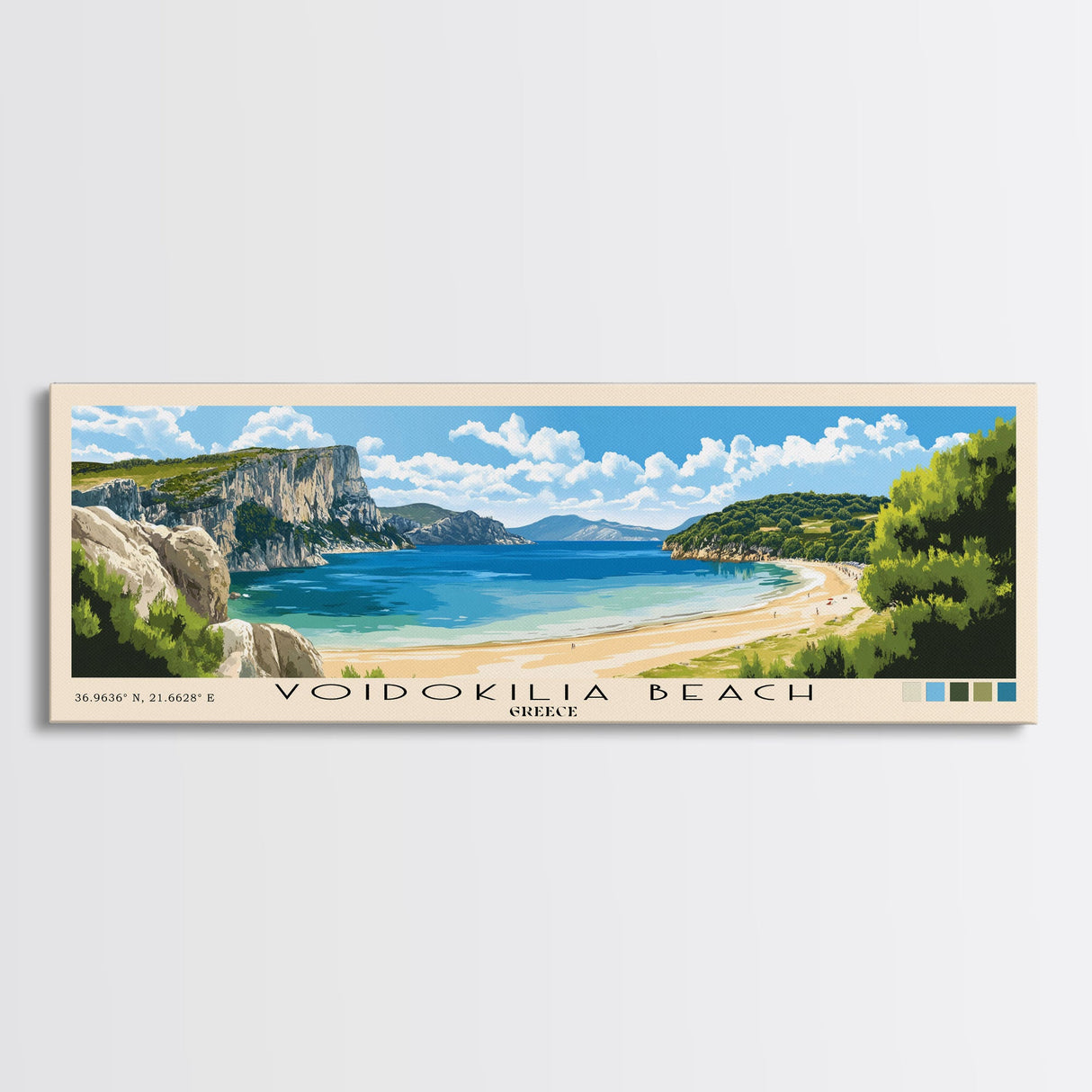 Voidokilia Beach, Greece Panoramic Print, Vacation Gift, Greece Wall Art, Vacation Wall Art, Vacatation Memories, Beach Decor, Beach Or Lakehouse Art