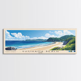 Yugihama Beach, Japan Panoramic Beach Print, Vacation Gift, Japan Wall Art, Beach Painting, Beach Decor, Beach Painting