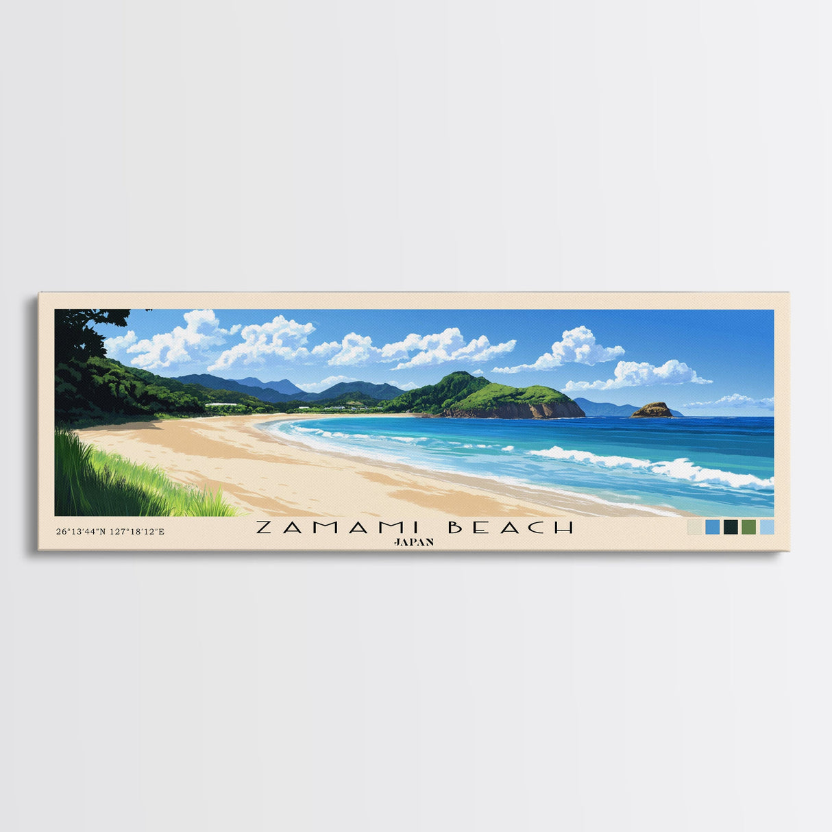 Zamami Beach, Japan Panoramic Print, Vacation Gift, Japan Wall Art, Vacation Wall Art, Vacatation Memories, Beach Decor, Beach Or Lakehouse Art