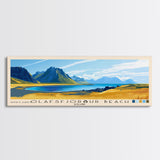 Ólafsfjörður Beach, Iceland Panoramic Print, Vacation Gift, Iceland Wall Art, Beach Painting, Beach Decor, Beach Or Lakehouse Art