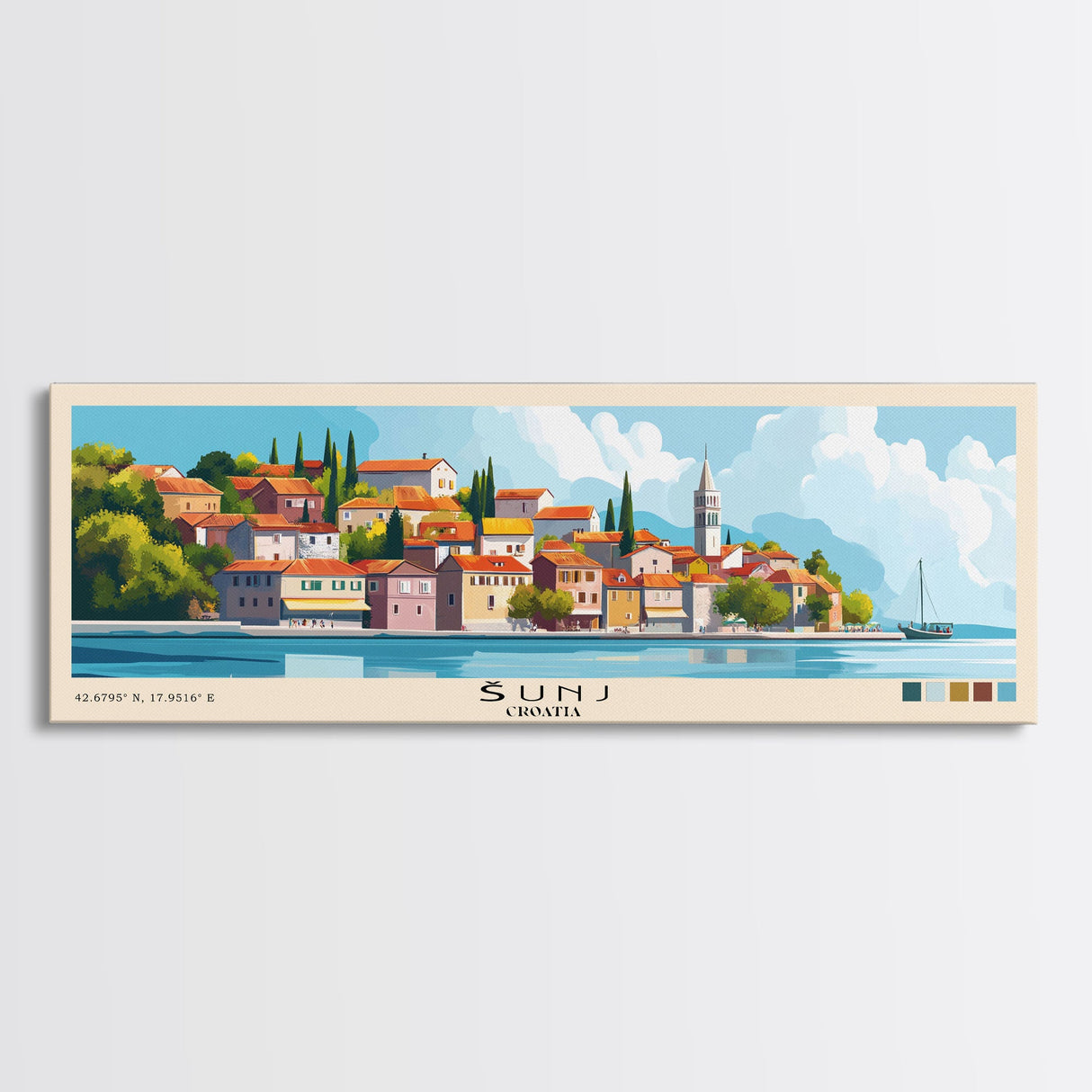 Šunj, Croatia Panoramic Print, Vacation Gift, Croatia Wall Art, Vacation Wall Art, Vacatation Memories, Beach Decor, Beach Or Lakehouse Art