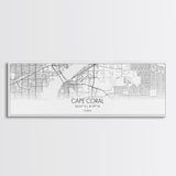 Panoramic Cape Coral City Map, Florida Art, Map Print, Minimalist Wall Art, Canvas Art, Housewarming Gift, Street Map Art, Closing Gift